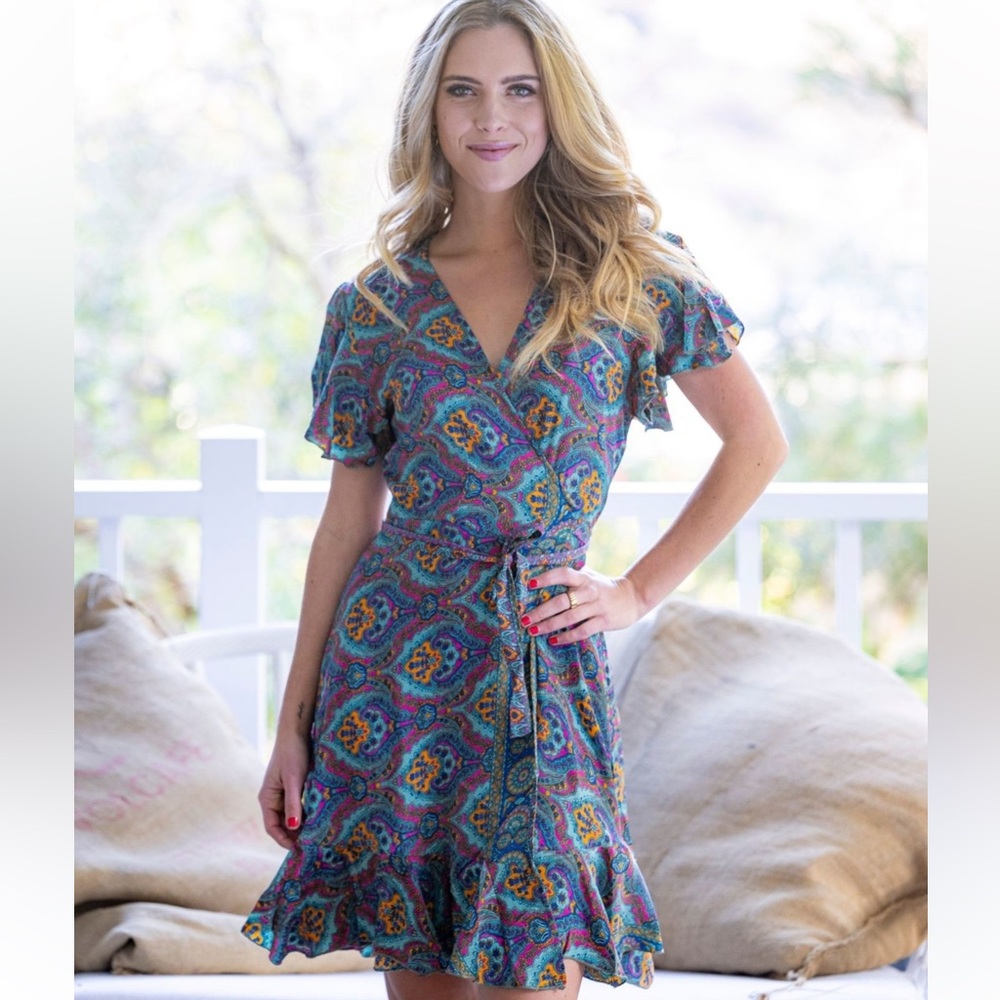 Floral Wrap Midi Dress